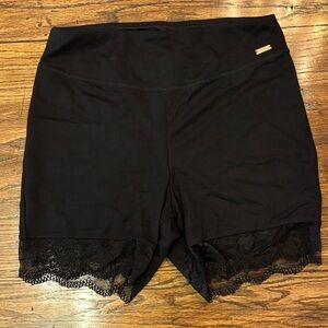 Adore Me Black Women's Bike Shorts with Lace Trim